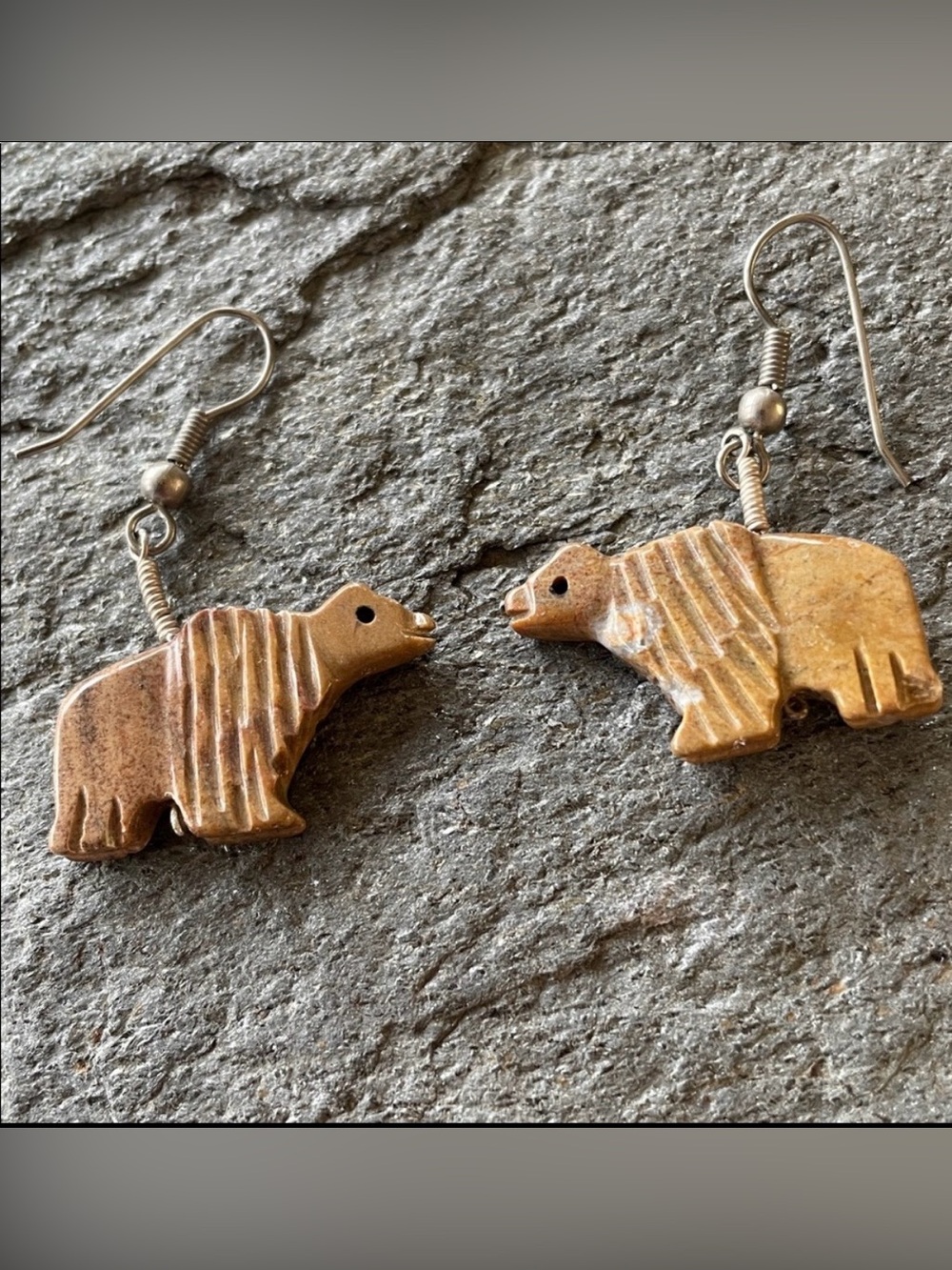 Native American Bear Vintage Fetish Earrings